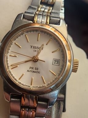 Tissot Two-Tone Gold and Silver Dial Automatic Watch.  PR 50